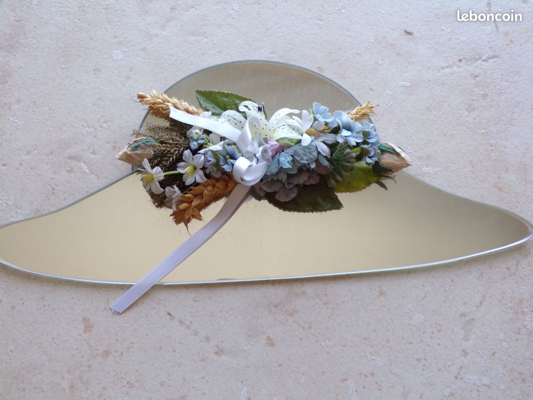 Décoration champêtre : miroir en forme de chapeau (image 3)