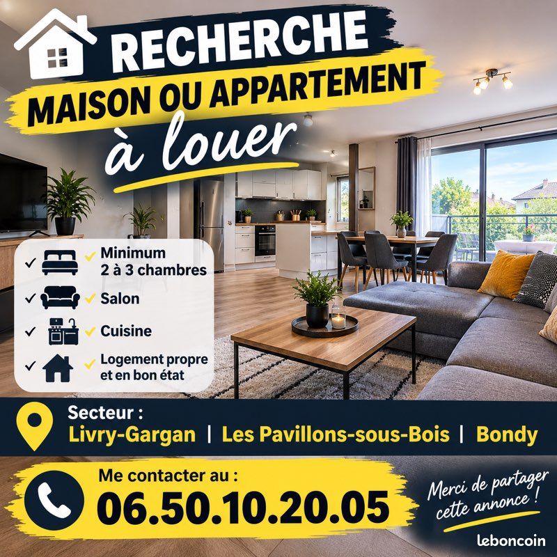 Appartement 3 pièces 50 m² · à Les Pavillons-sous-Bois · 50 m² · 1 200 €/mois