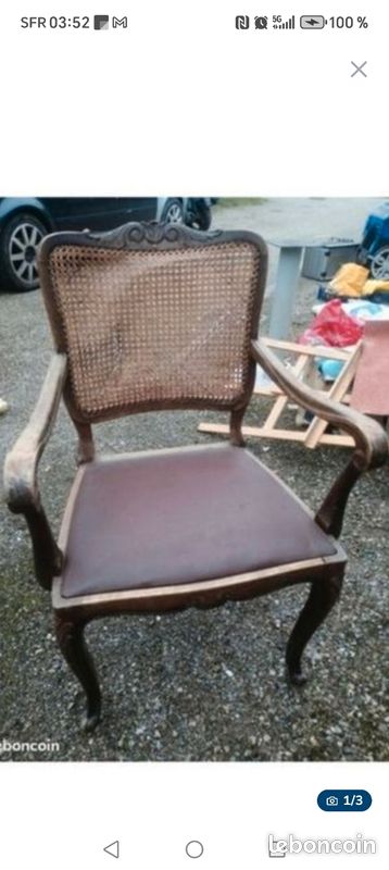 Chaises de notaire artisanal 20e (image 1)