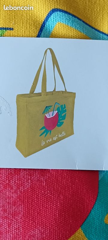 Tote bag neuf "La vie est belle" Draeger (image 3)