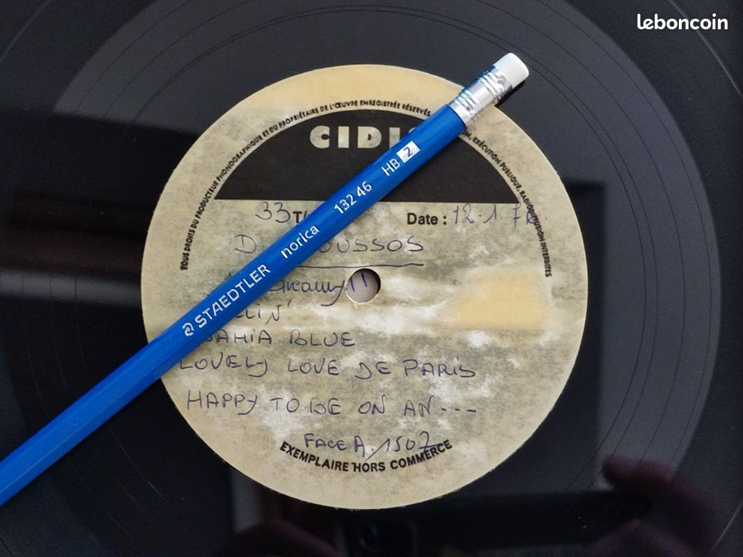 Acetate DEMIS ROUSSOS gravure de travail non définitive ~ Disque 33 tours (12/01/1976) (image 3)