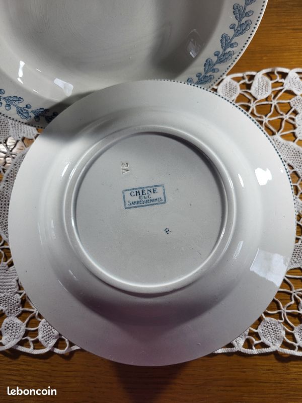 6 assiettes creuses Sarreguemines Modèle chêne (image 3)