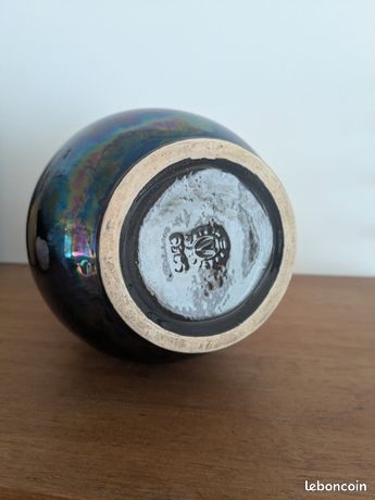 Vase Céramique Signé Fait Main Verceram (années 60) - Art Français