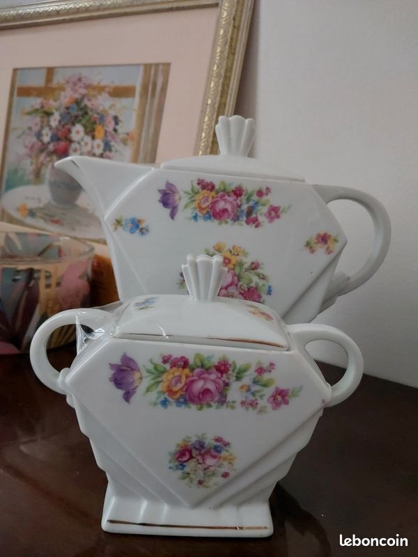 Duo théière et sucrier art déco (image 2)