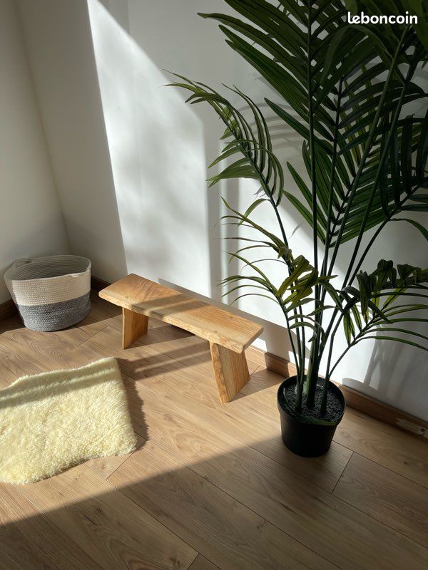 Petit banc en bois support à plantes chêne (image 1)