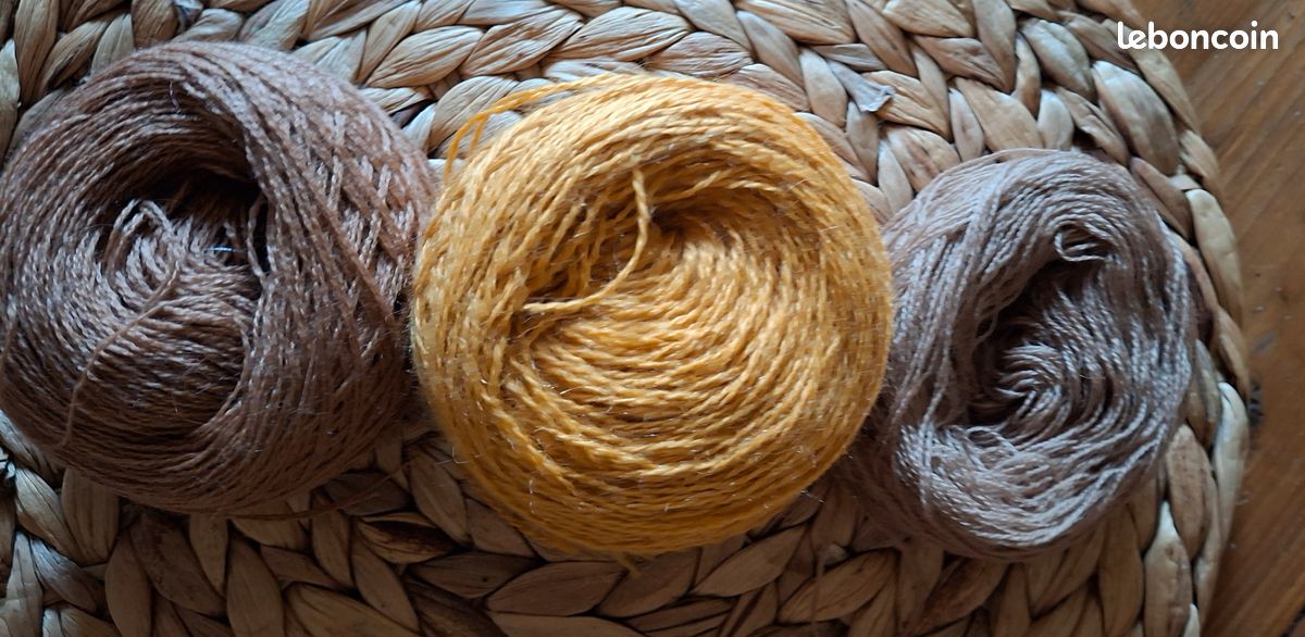 Lot de 400gr alpaca jaune ocre et beige (image 6)