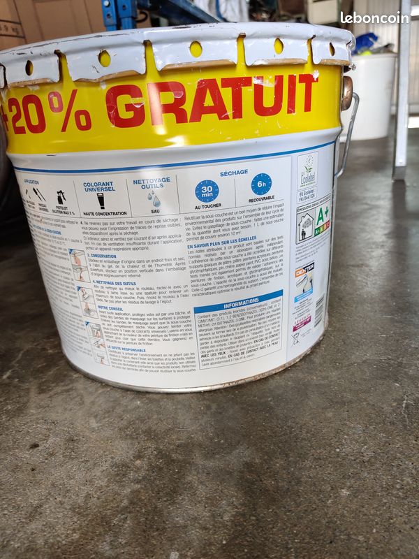 Pot de peinture blanche 11 litres (image 2)
