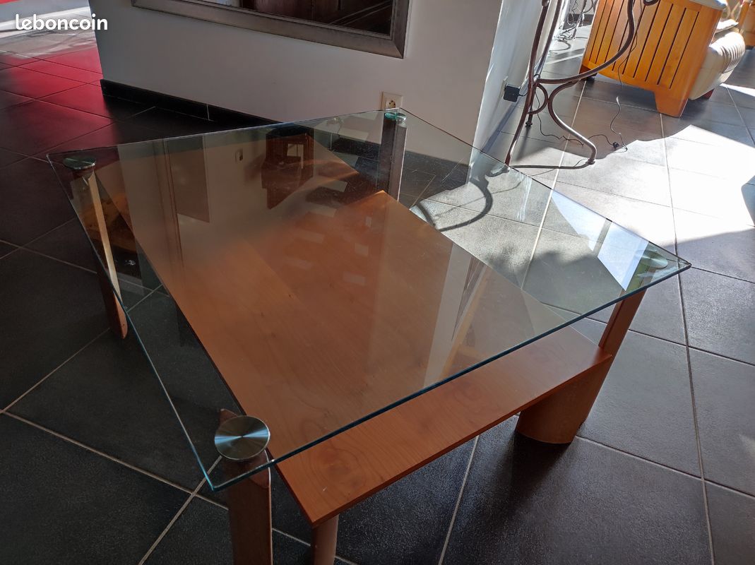 Tables basses Natuzzi - bois et verre (image 1)