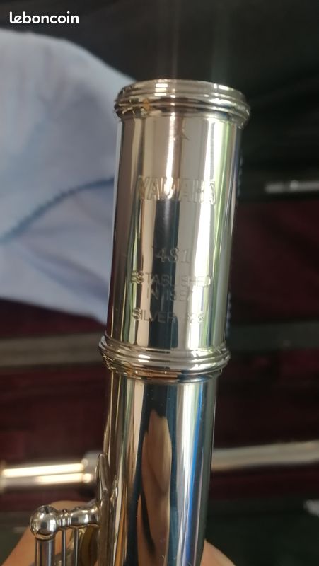Flute traversière Yamaha 481 silver 925 avec patte de si tête et corps argent (image 2)