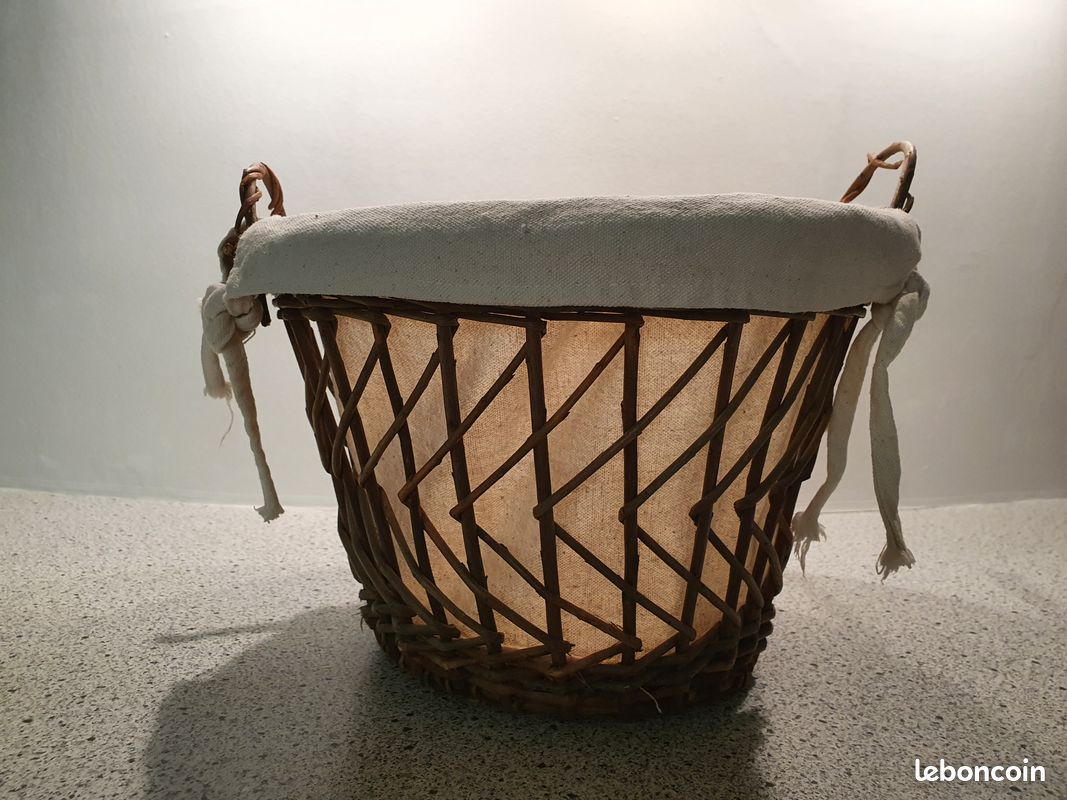 Panier de rangement rond en osier (image 1)