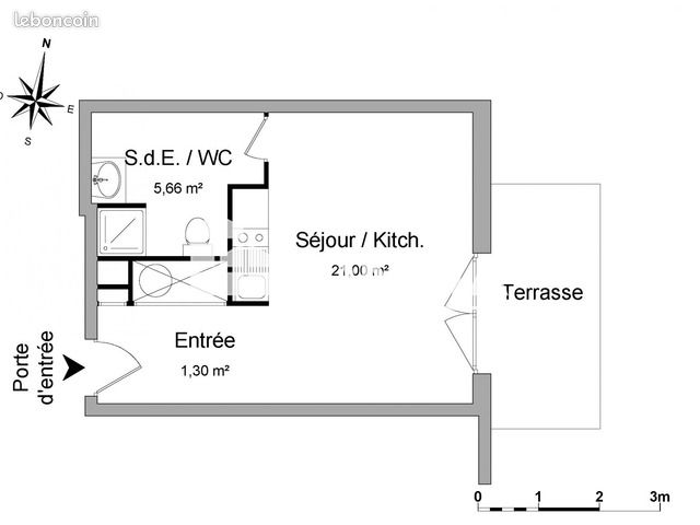 Appartement a louer tours - 1 pièce(s) - 28 m2 - Surfyn