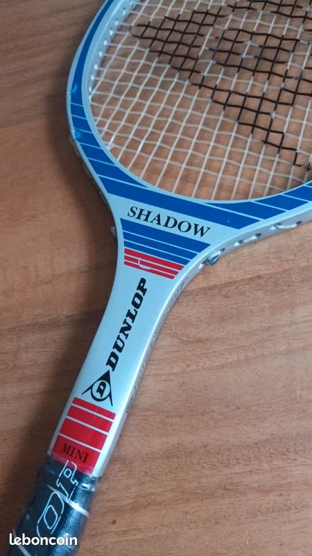 Raquette De Tennis Vintage Dunlop Junior Bois, Bleu Flash, 69 Cm, Originale Pour Décoration