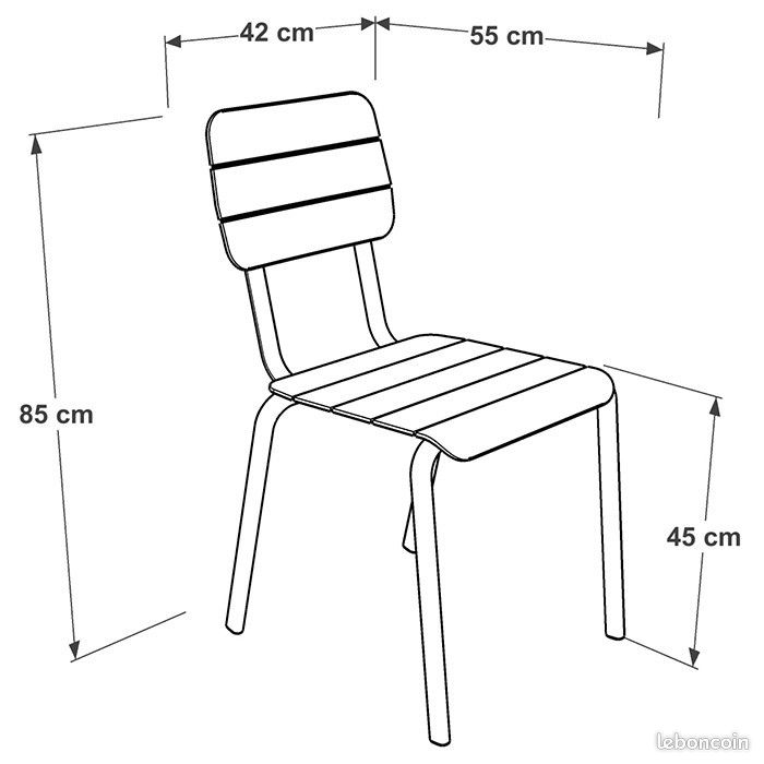 Chaise de jardin empilable aluminium - Alicante - L.55 x l.42 x H.85 cm (image 5)