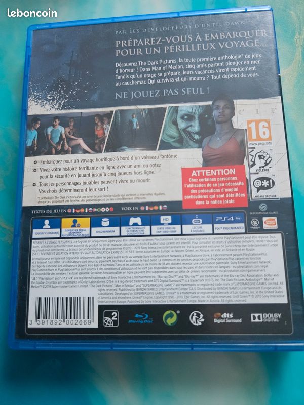 Jeu The Dark Pictures Anthology: Man Of Medan - PlayStation 4 - Version Neuf Sous Blister