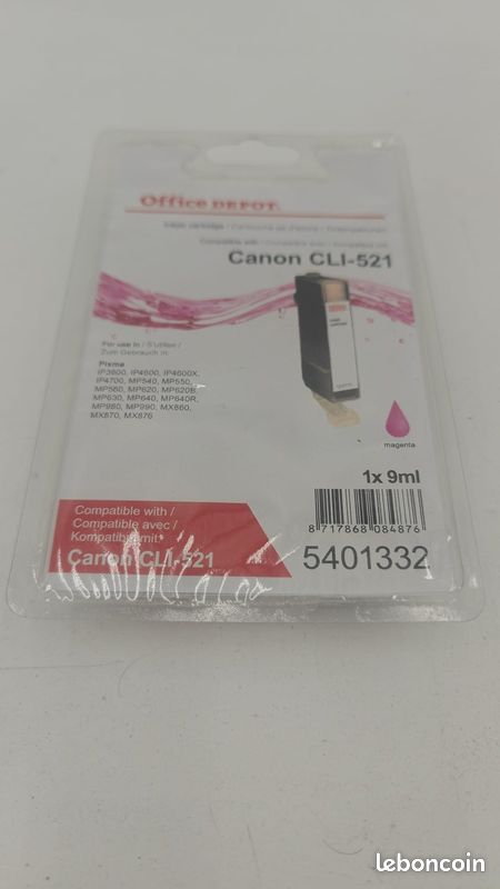 Cartouche D'encre Compatible CANON 521XL - Couleur Magenta - Marque Premium Cartouche - Neuf
