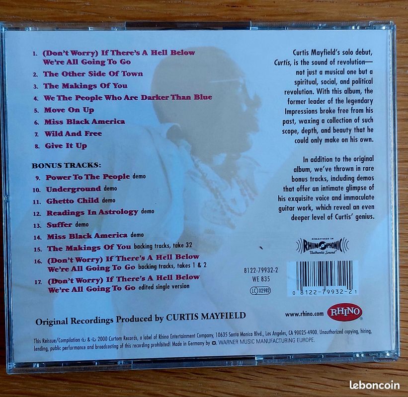 Curtis Mayfield- Curtis (CD) (image 3)