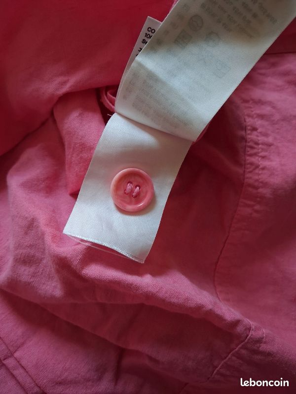 Chemisette femme COS rose en lin et coton Manches courtes Taille M (image 11)