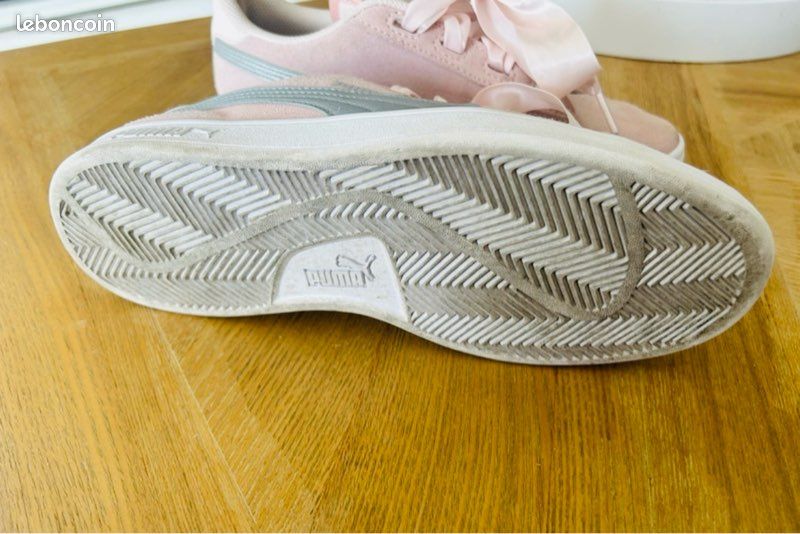 Basket puma rose noeud Chaussures