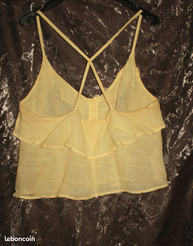 Top Femme Mango Taille 40 En Bleu - Occasion Très Bon état