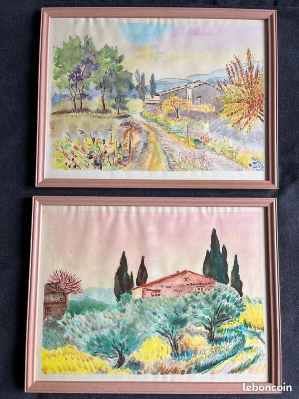 2 Petites Aquarelles « EN PROVENCE « (image 1)