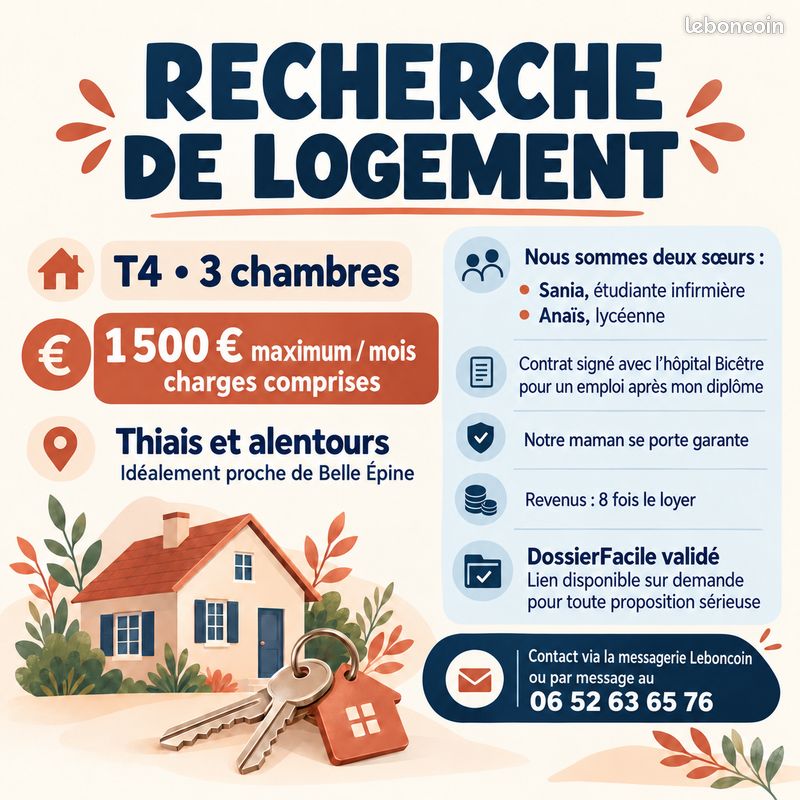 Appartement 4 pièces 60 m² · à L'Haÿ-les-Roses · 60 m² · 1 500 €/mois