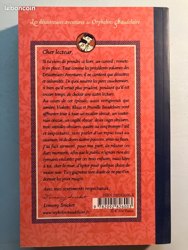 Les Désastreuses aventures des orphelins Baudelaire, tome 6 : Ascenseur pour la peur Broché – 28 août 2003 de Lemony Snicket (image 2)