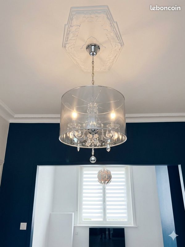 Lustre argenté de style "baroque" (image 1)