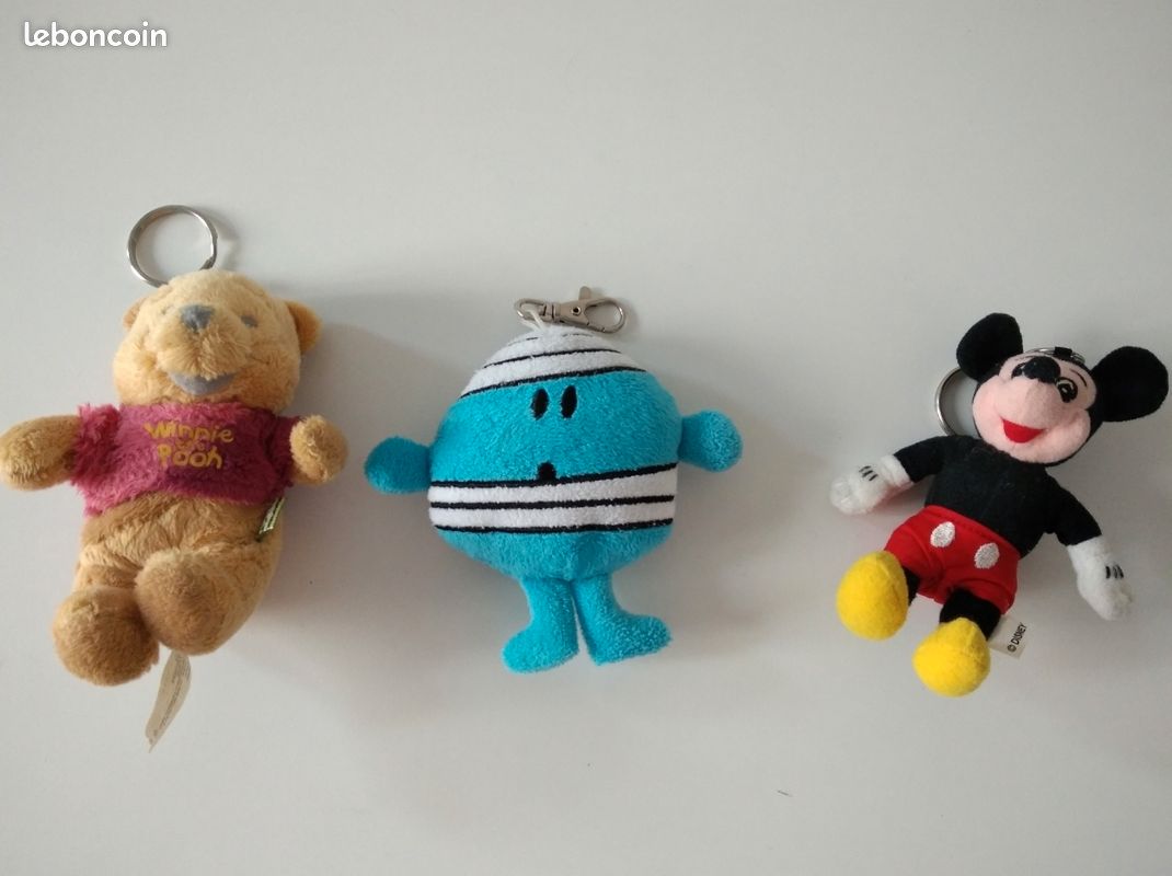 Lot de 3 porte-clés en peluche (image 1)