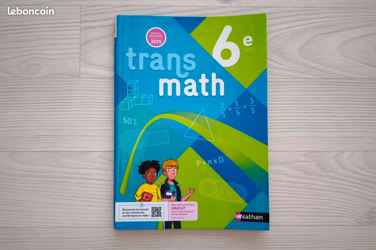 Livre de maths - Transmath 6ème (Nathan 2025) (image 1)