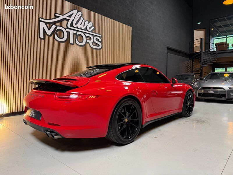 Porsche 911 type 991 3.4 350 Carrera 4 PDK - Rouge indien - Toit ouvrant - Bose - Sièges Sport électriques 18 positions - PASM - PDLS + noir - Échappement Sport - Historique Limpide (image 3)