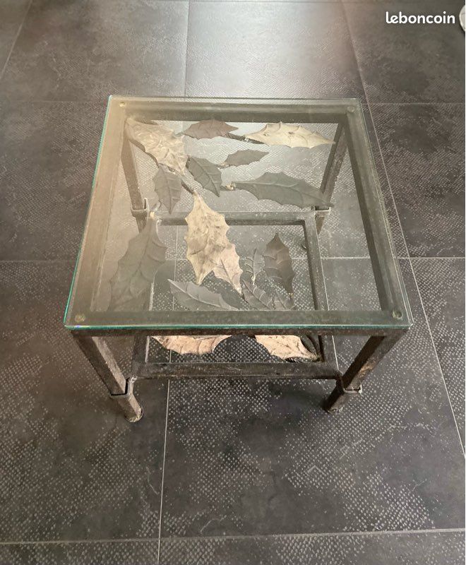 Table basse fer forgé et verre (image 6)