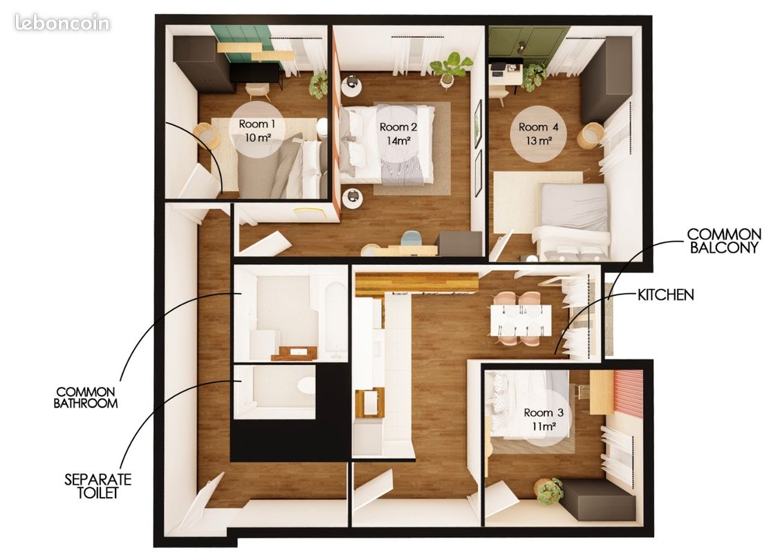 Chambre de 14 m² en coliving à louer dans le centre de Lille - LIL12 (image 11)