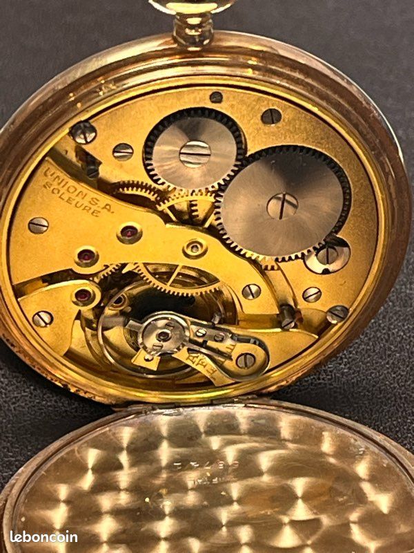 Montre De Poche Ancienne En Laiton - Vintage Suisse, Mouvement Quartz, Cadran Chiffres Romains