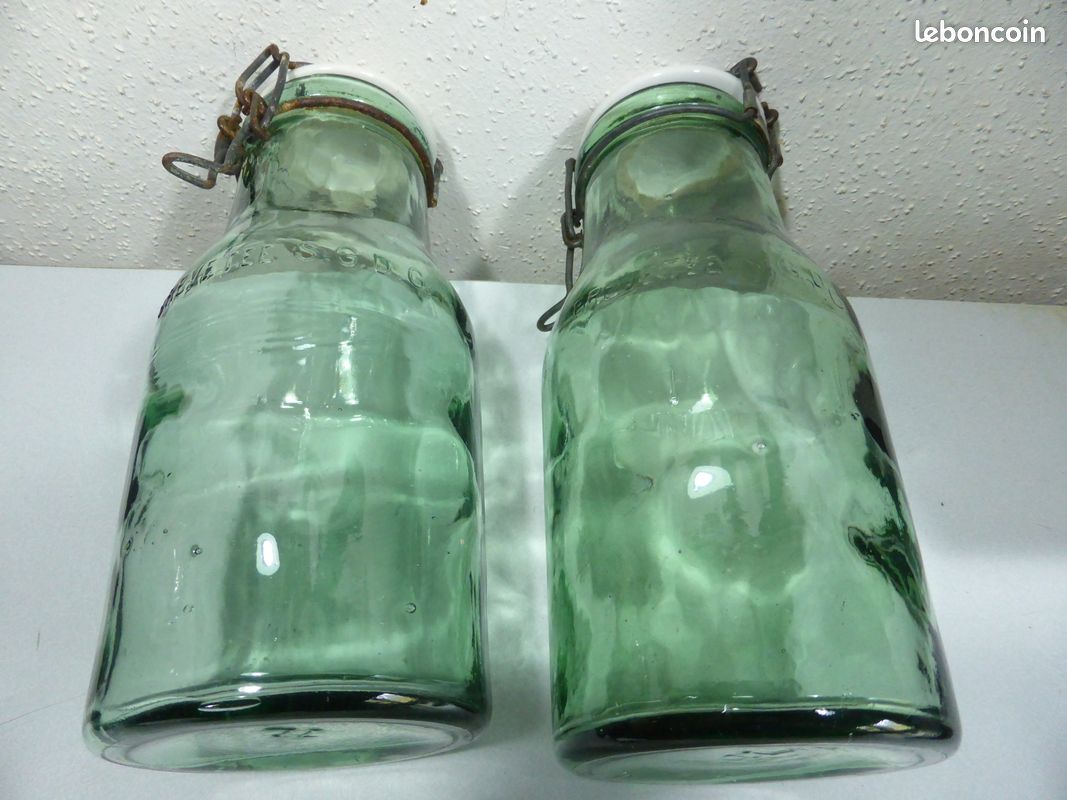 ANCIEN BOCAL EN verre soufflé vert EUR 30,00 - PicClick FR