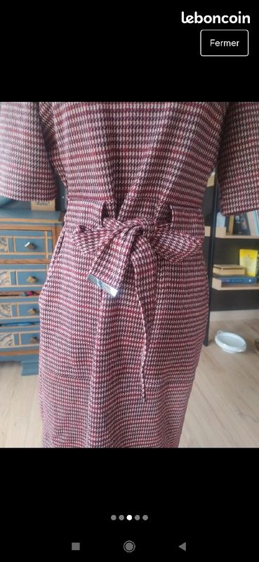 Superbe robe pied de poule rouge style vintage next taille 38 (image 3)