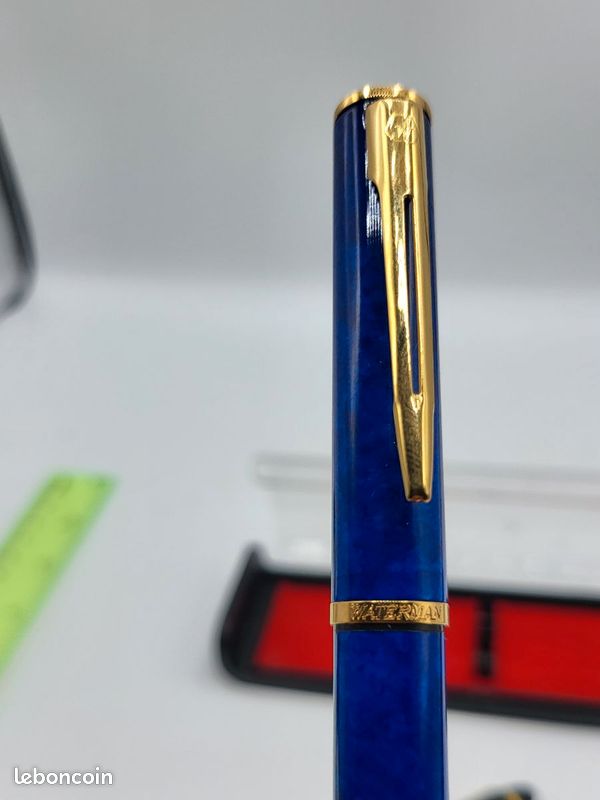#XO - Coffret 2 stylos plume Waterman & Lip noir bleu finitions dorées vintage (image 9)