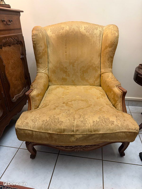 Paire de bergères style Louis XV – bois sculpté – fauteuils anciens (image 2)