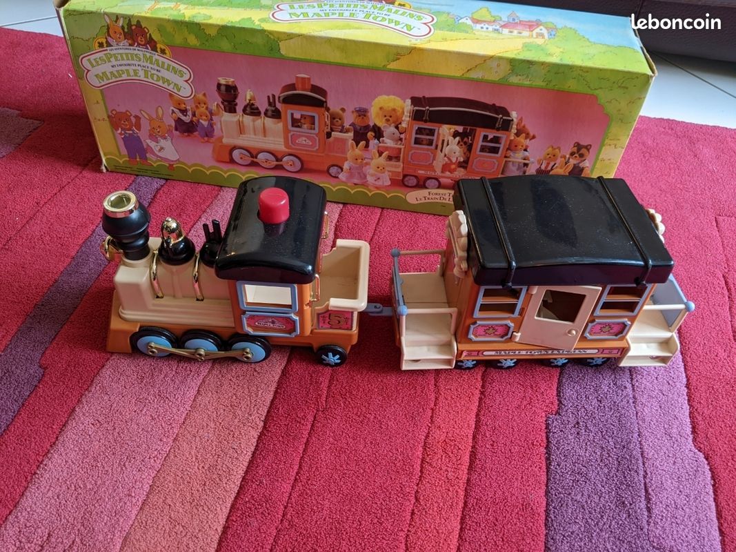 Train vintage Les petits Malins Maple Town de Bandai année 1980 avec boîte d'origine (image 1)