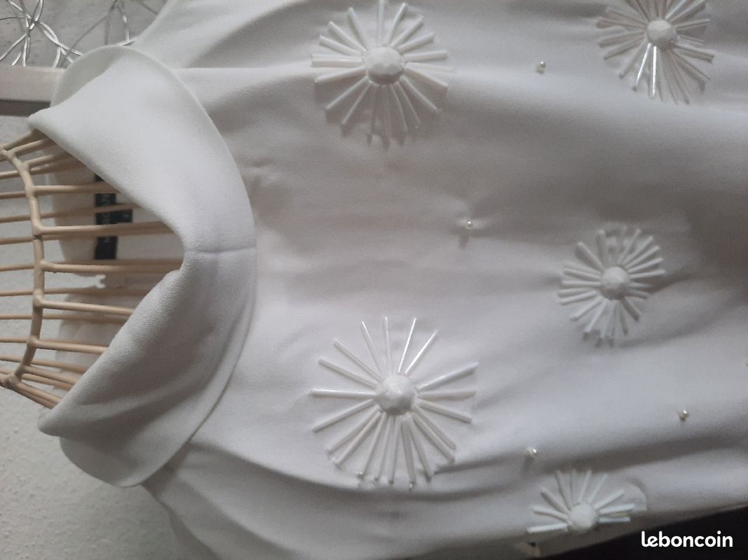 Top dame MORGAN T 42 blanc à sequins (image 2)