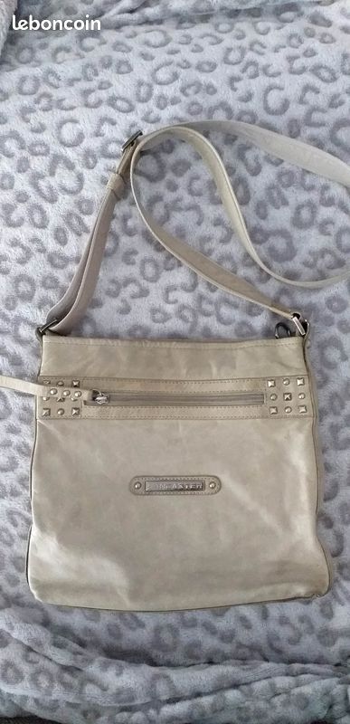 Sac Lancaster en CUIR Beige Bandoulière Femme Mode BEG Toulouse Launaguet RARE Bobo (image 1)