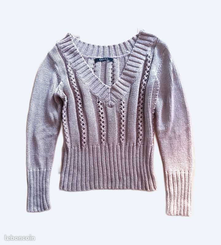 Pull Femme Caroll - Taille M - Gris - Occasion Très Bon état