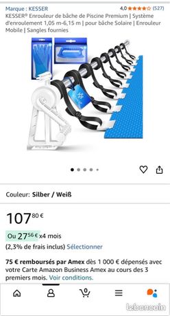 KESSER Enrouleur De Bâche Piscine Premium 1,05m-6,15m - Système Mobile Avec Sangles