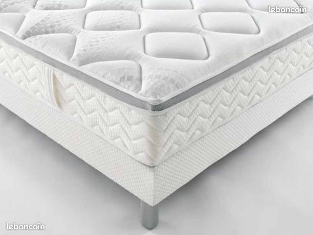 NEUF Lit Complet Matelas + Sommier 90-120-140-160-180⁫⁮⁠⁠​⁬‍​⁢‍​‍​⁯⁠ (image 1)