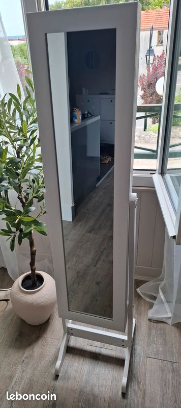 Miroir à bijoux sur pied avec rangement – comme neuf (image 6)