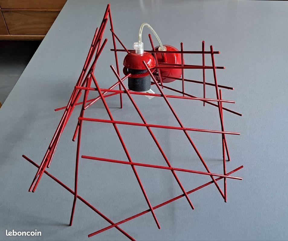 Luminaire suspension mikado rouge (image 1)