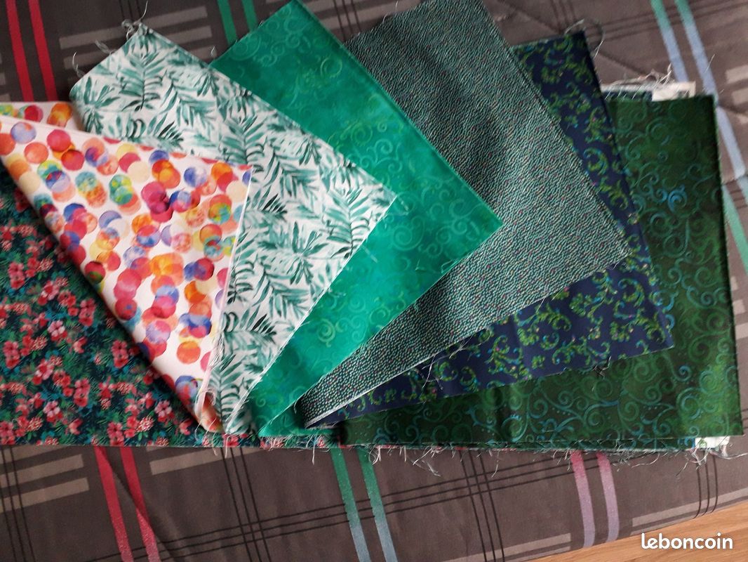 Lot 10 coupons tissu neuf 100 % coton pour couture (image 4)