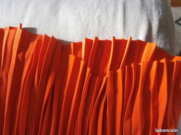 Jupe Midi « Mais Il Est Où Le Soleil » - Taille 44/46, Couleur Groseille, En Coton/polyester, Neuve Sans étiquettes