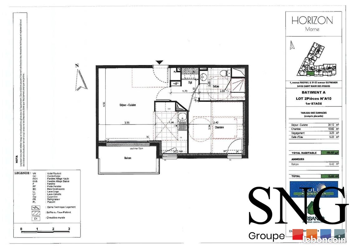 Appartement a louer saint-maur-des-fosses - 2 pièce(s) - 43 m2 - Surfyn
