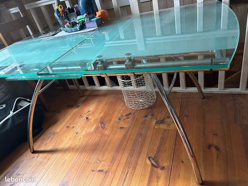 Table avec rallonge en verre (image 2)