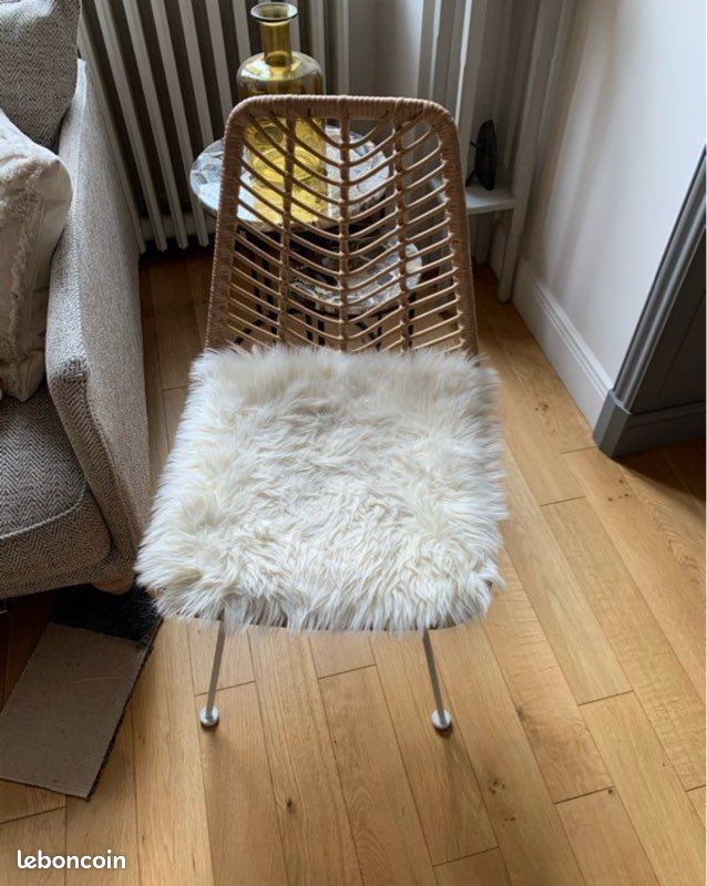 Lot de 4 chaises rotin + 4 tapis de chaise (image 2)